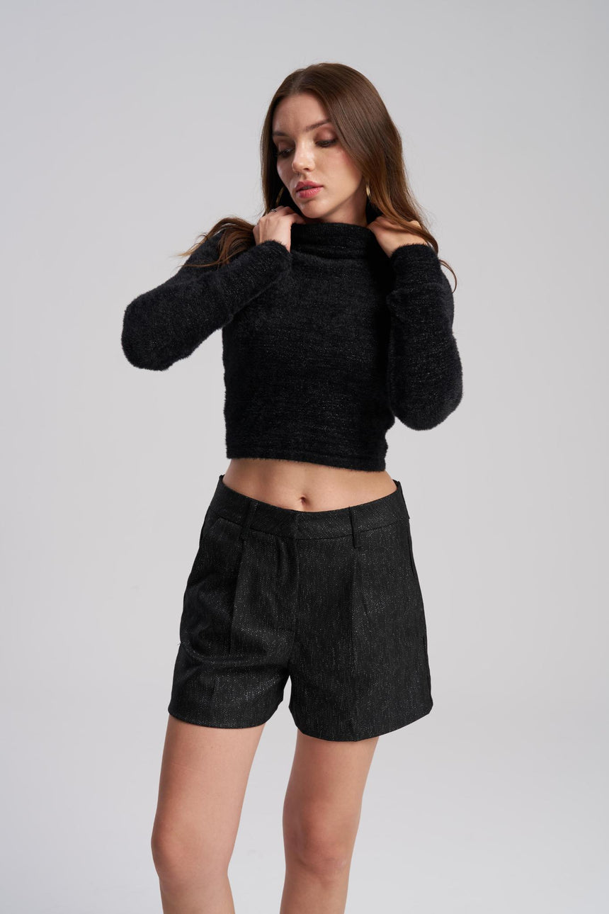 Soft wool blend stretch turtleneck sweater