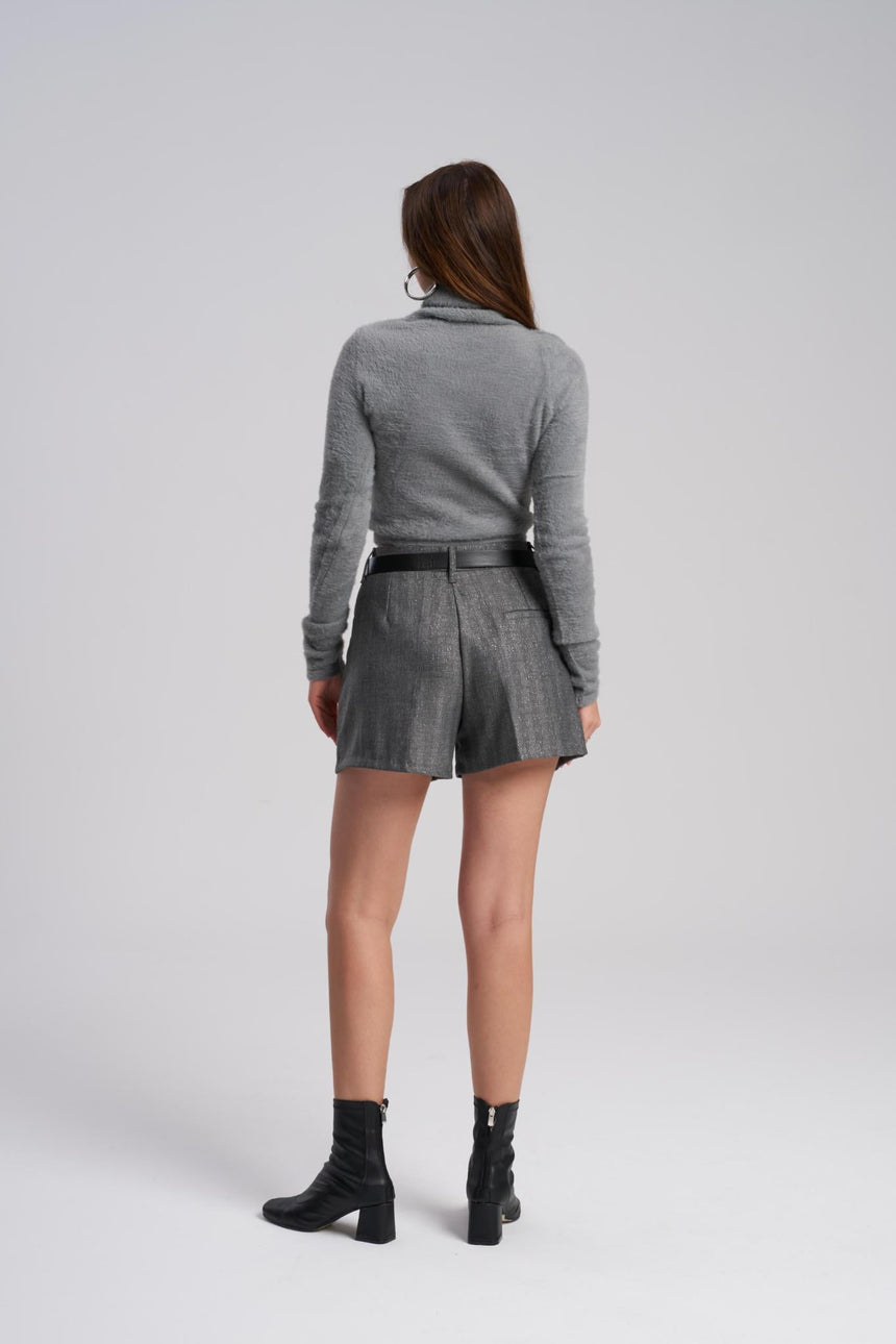 Soft wool blend stretch turtleneck sweater