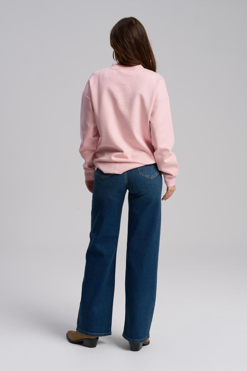Soft stretch scuba fabric sweatshirt relaxed fit