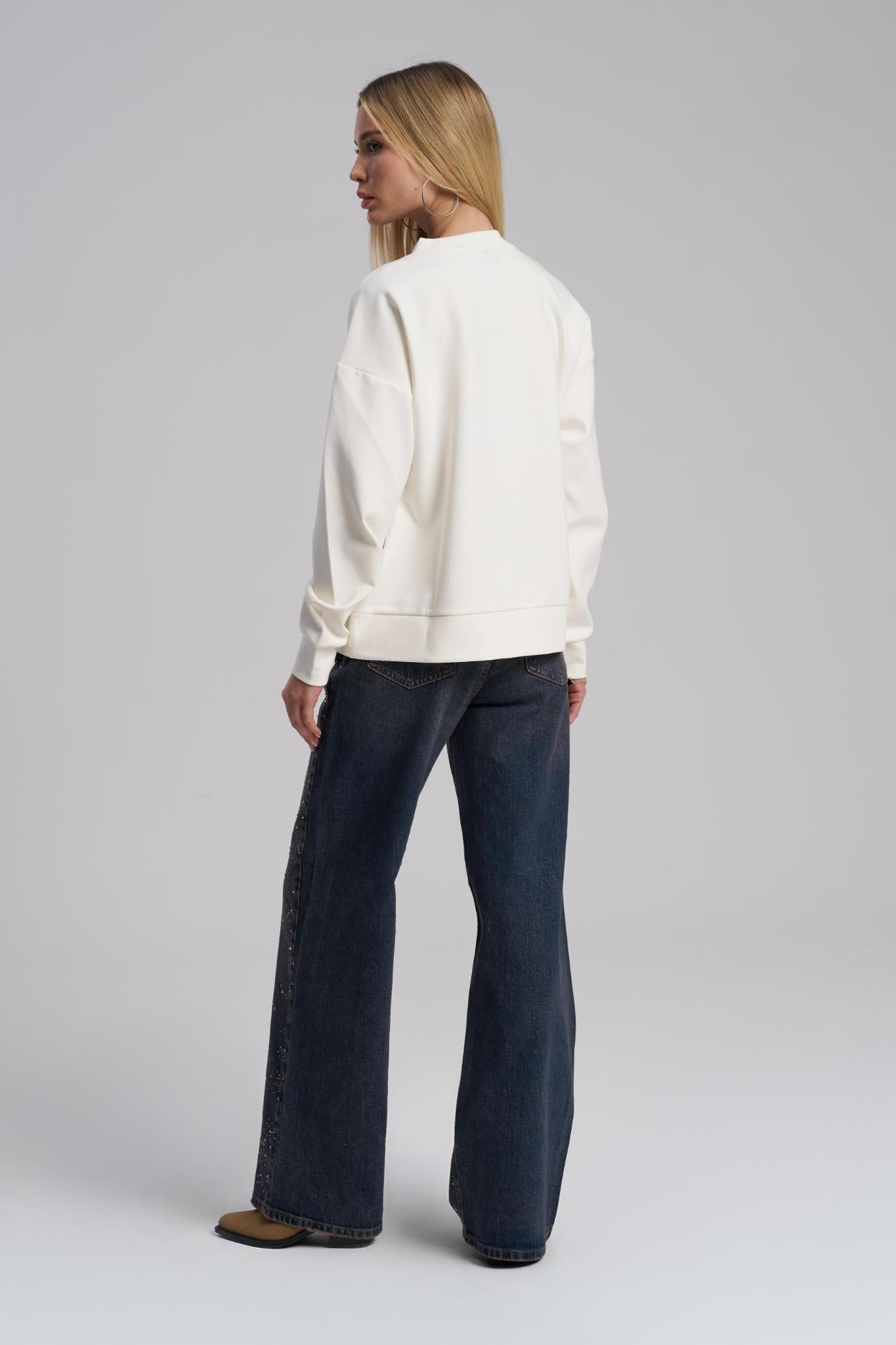 Modern oversized crewneck top minimal style