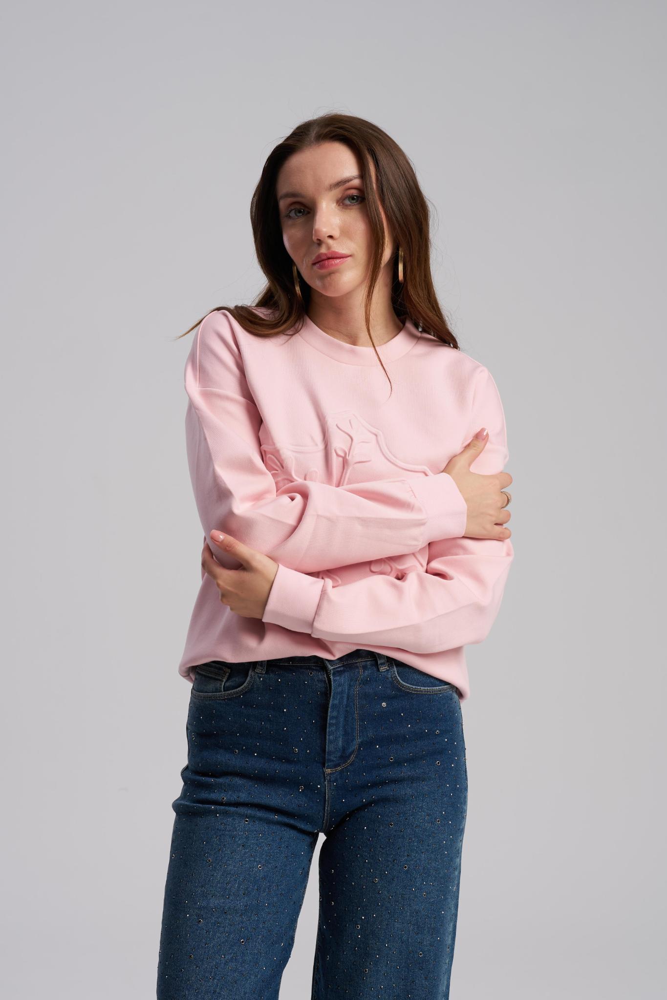 Baby pink oversized scuba sweatshirt for women – MTStyle