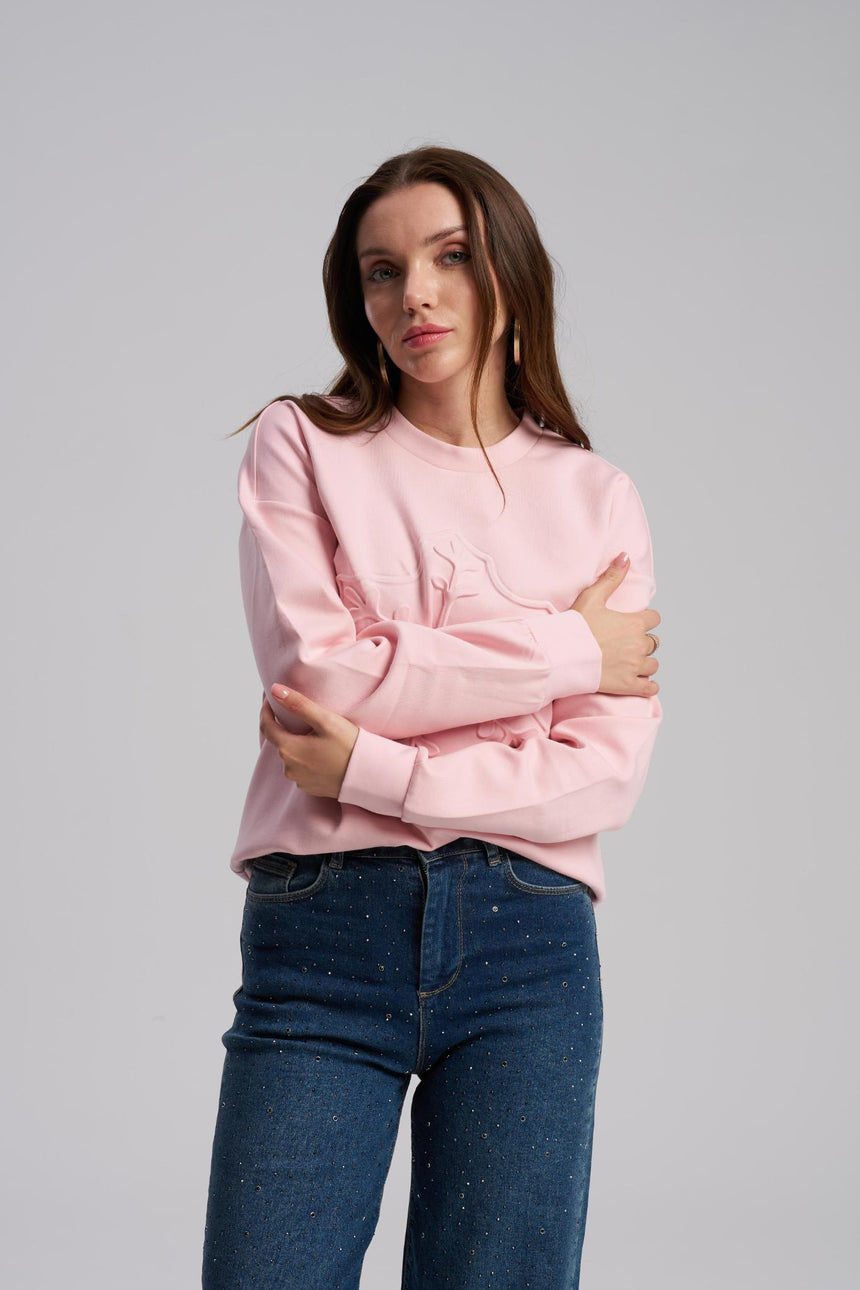 Baby pink oversized scuba sweatshirt for women – MTStyle