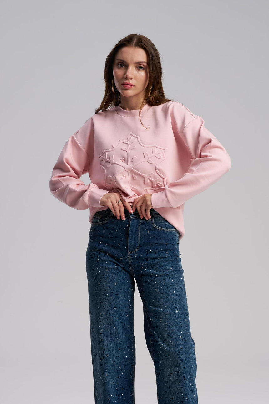 Baby pink oversized scuba sweatshirt for women – MTStyle