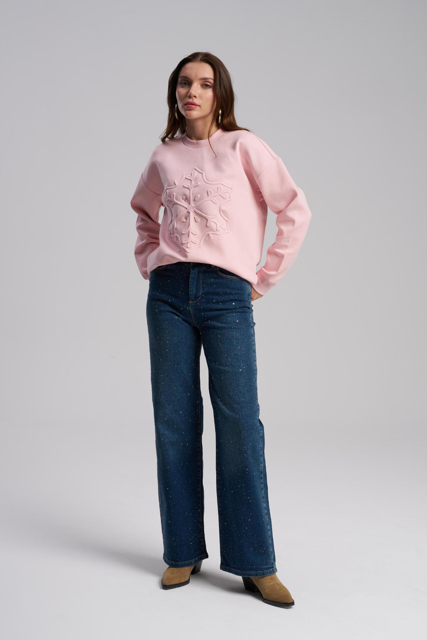 Baby pink oversized scuba sweatshirt for women – MTStyle