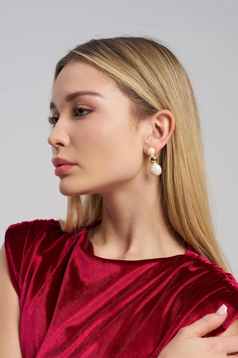 earrings - double pearl - MTstyle