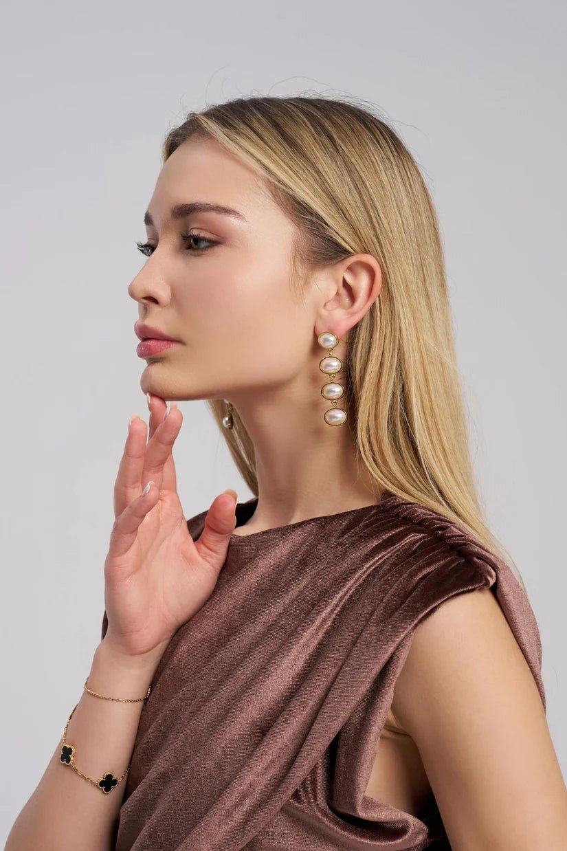 earrings - pearl line - MTstyle