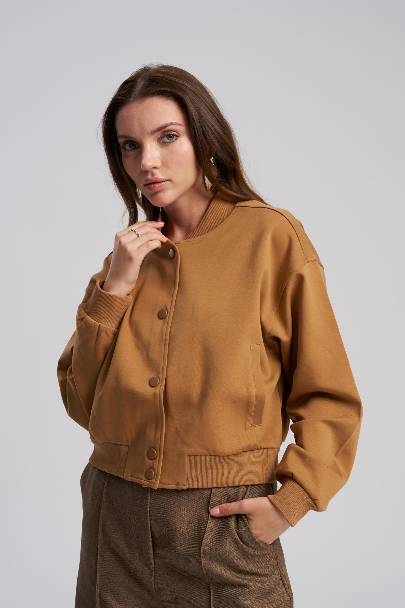 Camel soft stretch bomber jacket for women – MTStyle