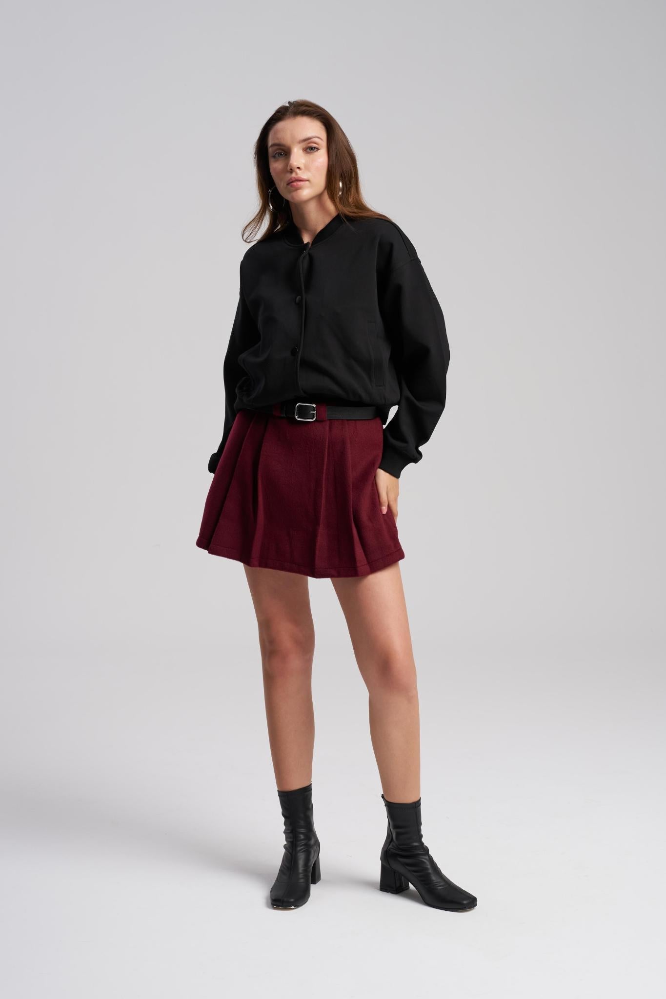 black soft stretch bomber jacket for women – MTStyle