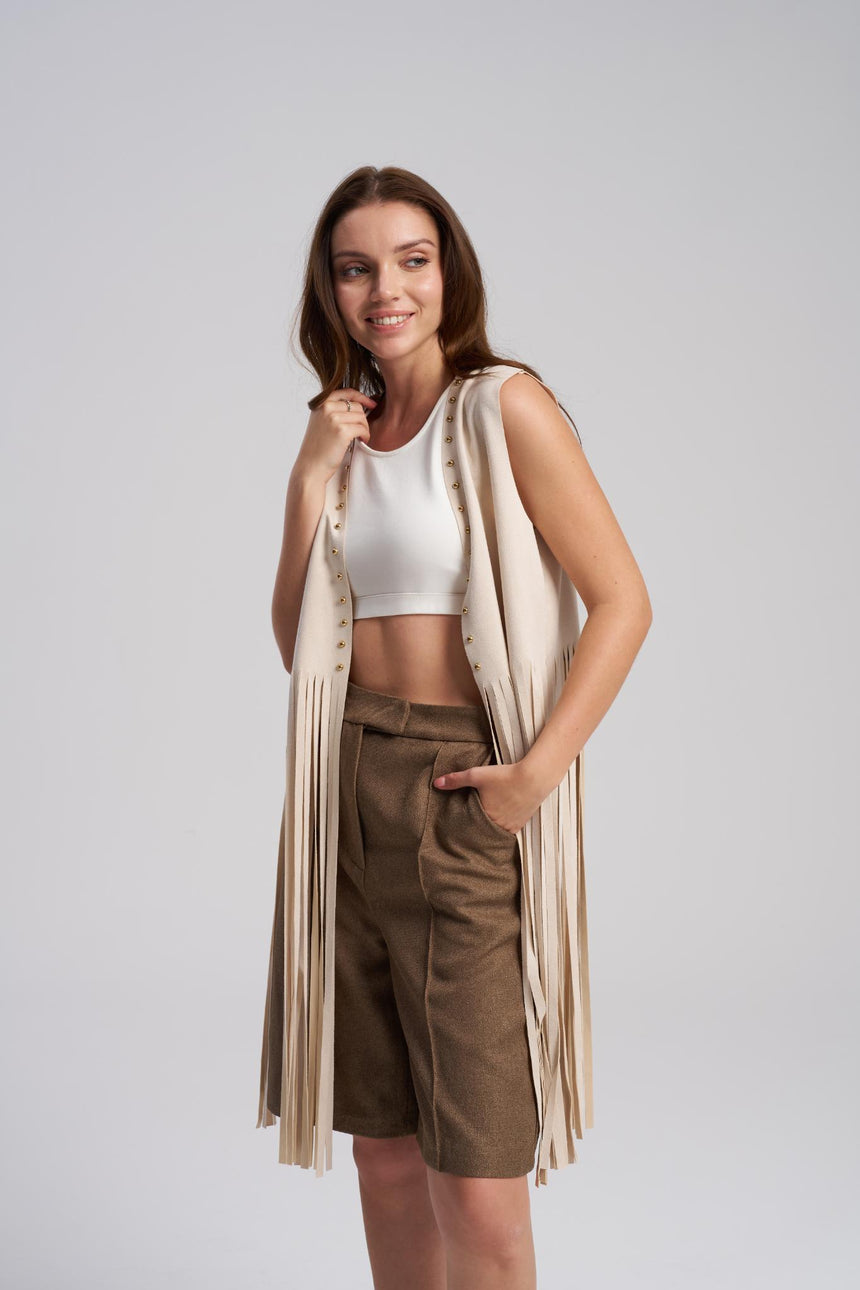 suede fringe jacket boho for women – MTStyle