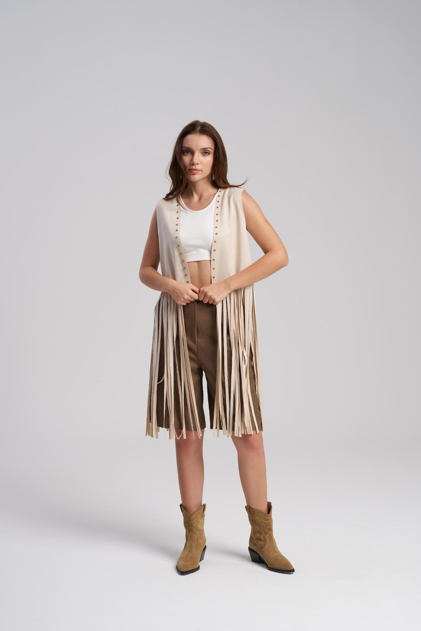suede fringe jacket boho for women – MTStyle