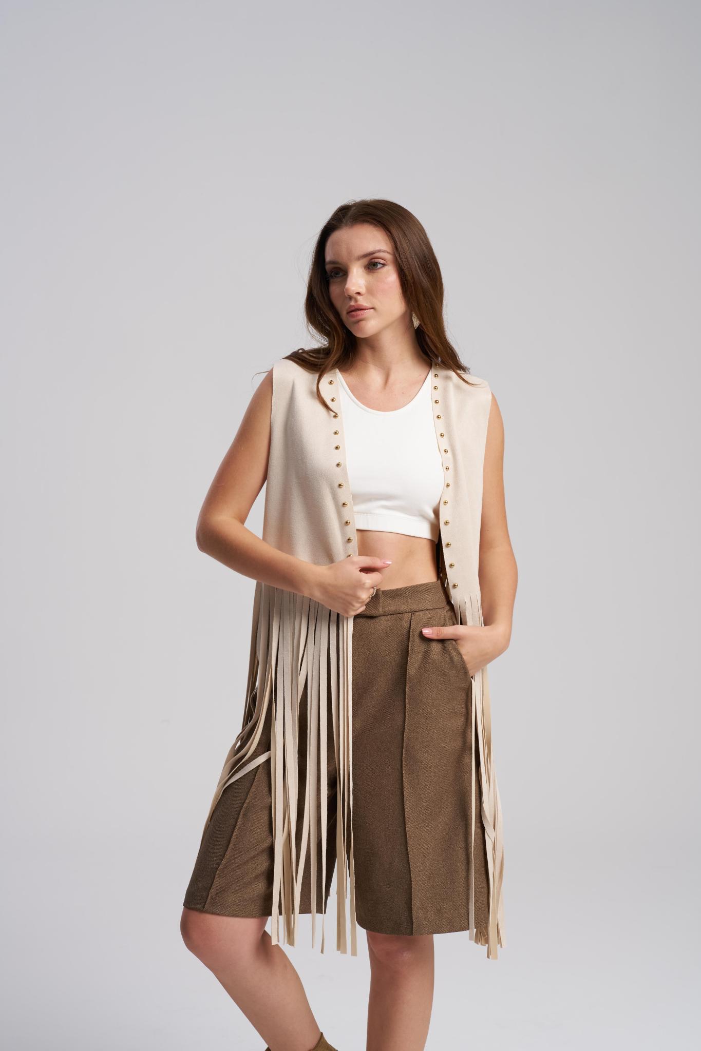 suede fringe jacket boho for women – MTStyle