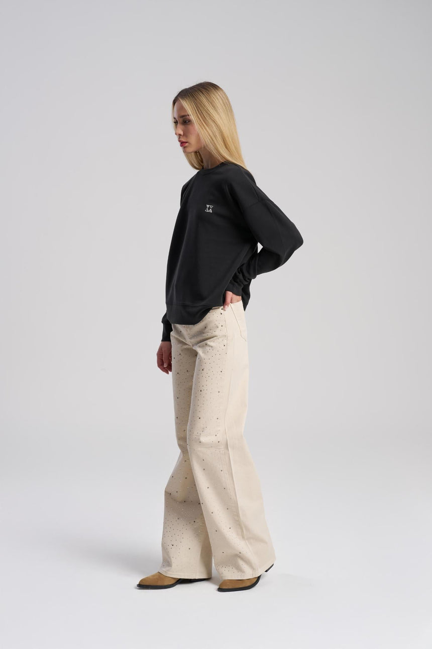 Black scuba relaxed fit sweatshirt – MTStyle