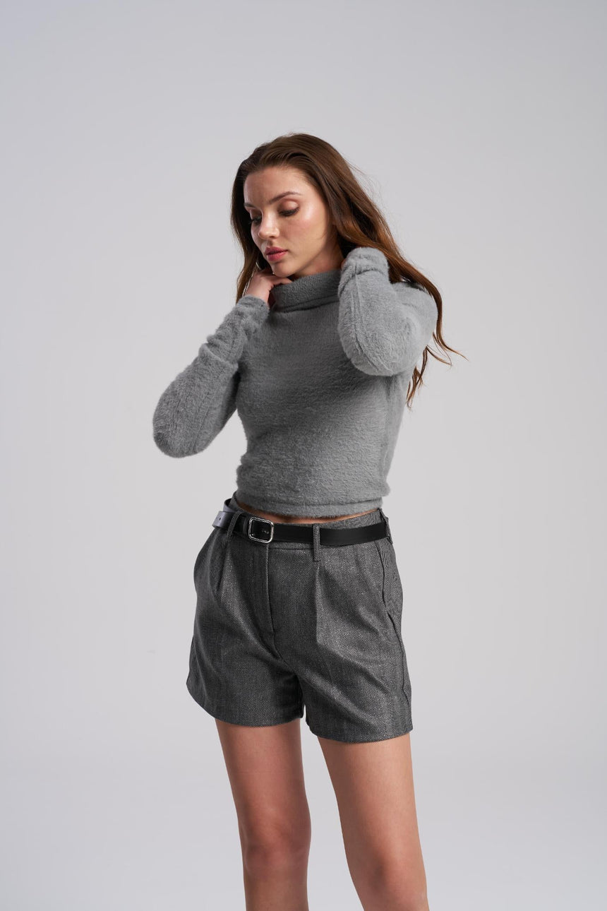 Soft wool blend stretch turtleneck sweater