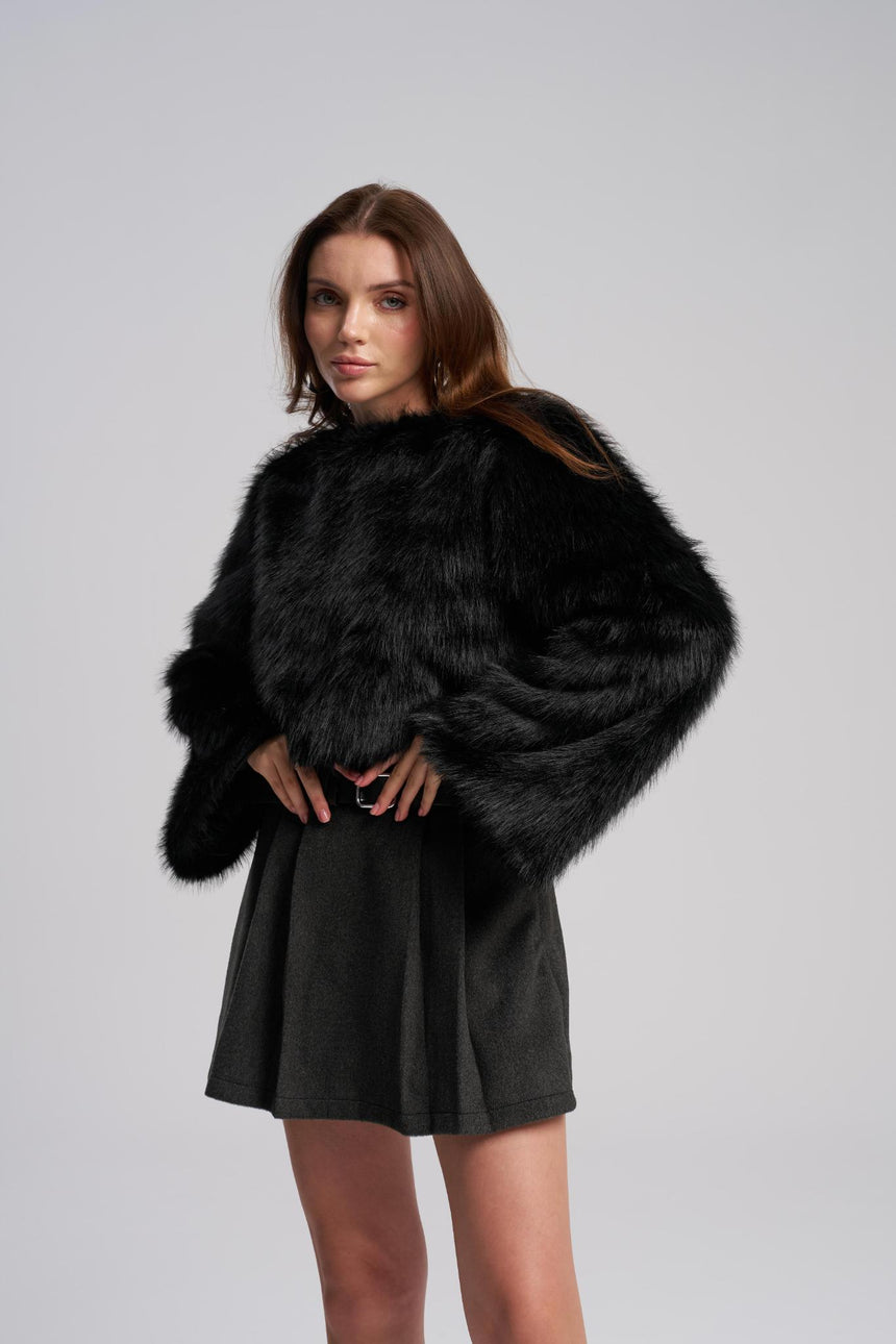 Faux fur sweater with lined interior