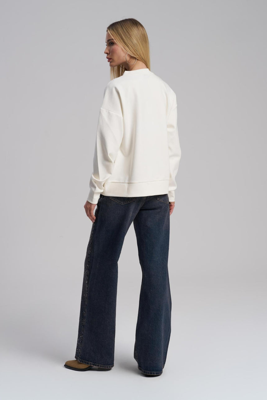 Modern oversized crewneck top minimal style