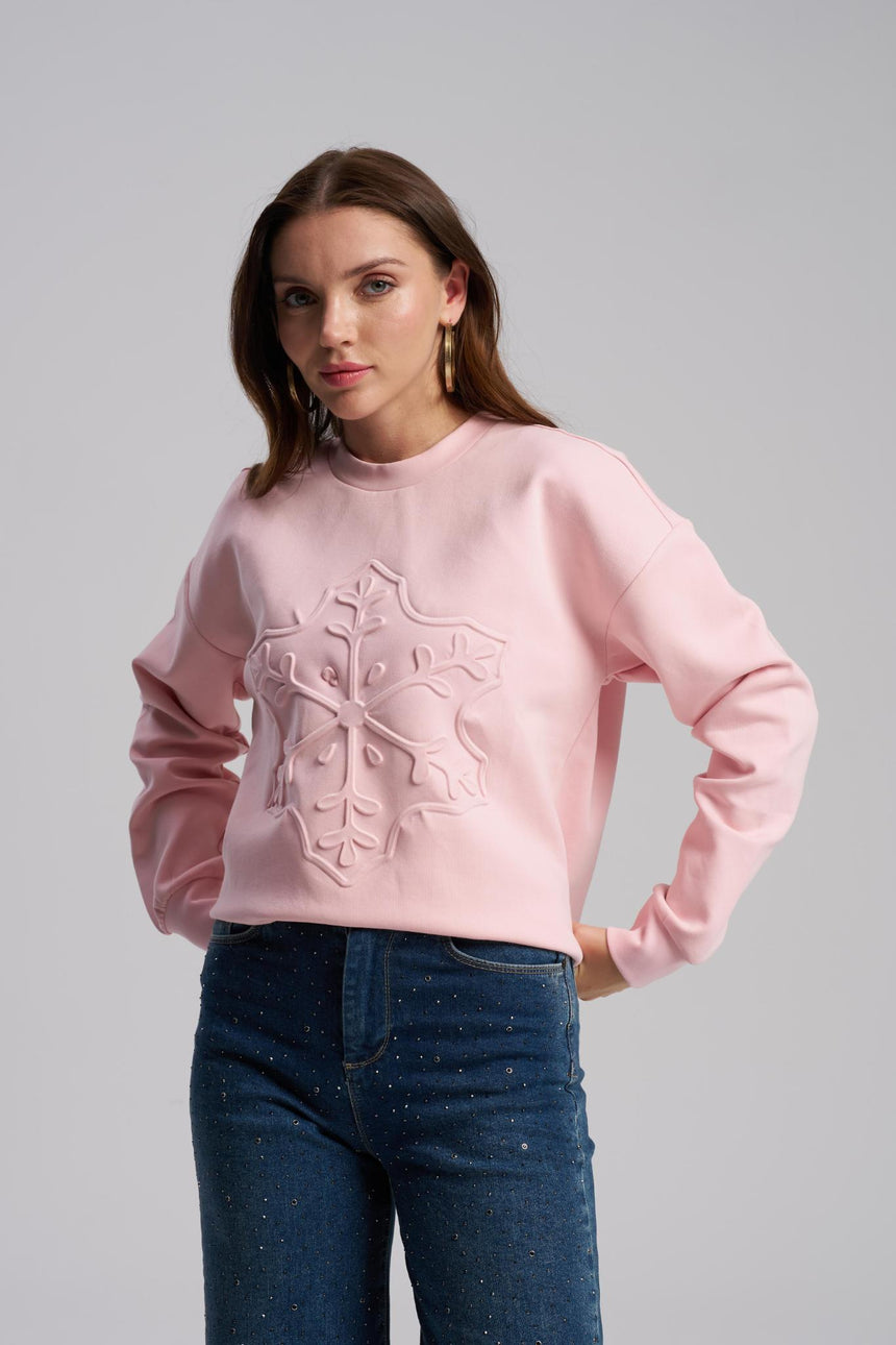 Baby pink oversized scuba sweatshirt for women – MTStyle