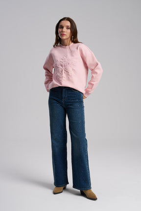 Baby pink oversized scuba sweatshirt for women – MTStyle