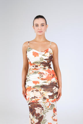 Amara Floral Maxi Dress, front detail