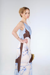 Petra Orchid Maxi Dress, Brown Blue Orchid, side view