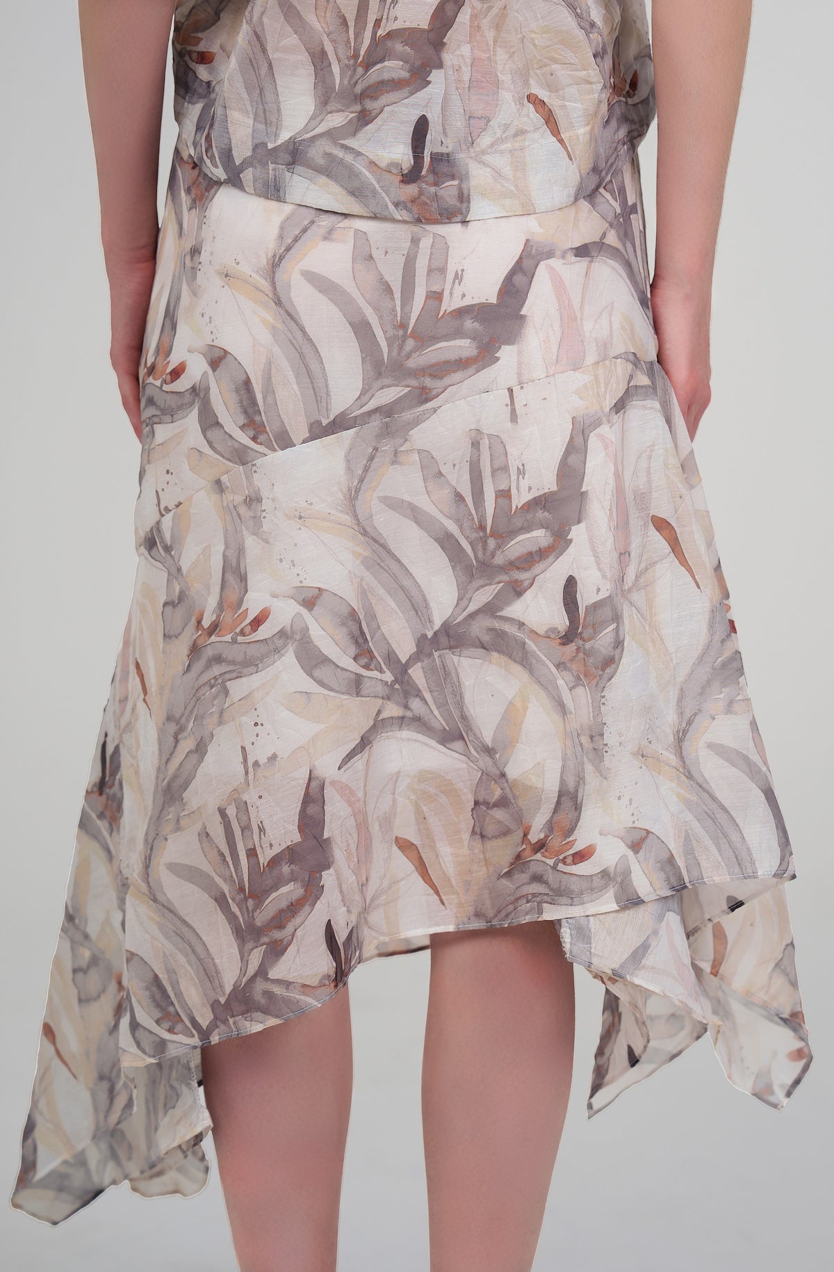 Iris Puff-Sleeve Set, Grey Mauve, back detail
