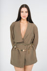 Remy Belted Blazer Dress, Olive, front view