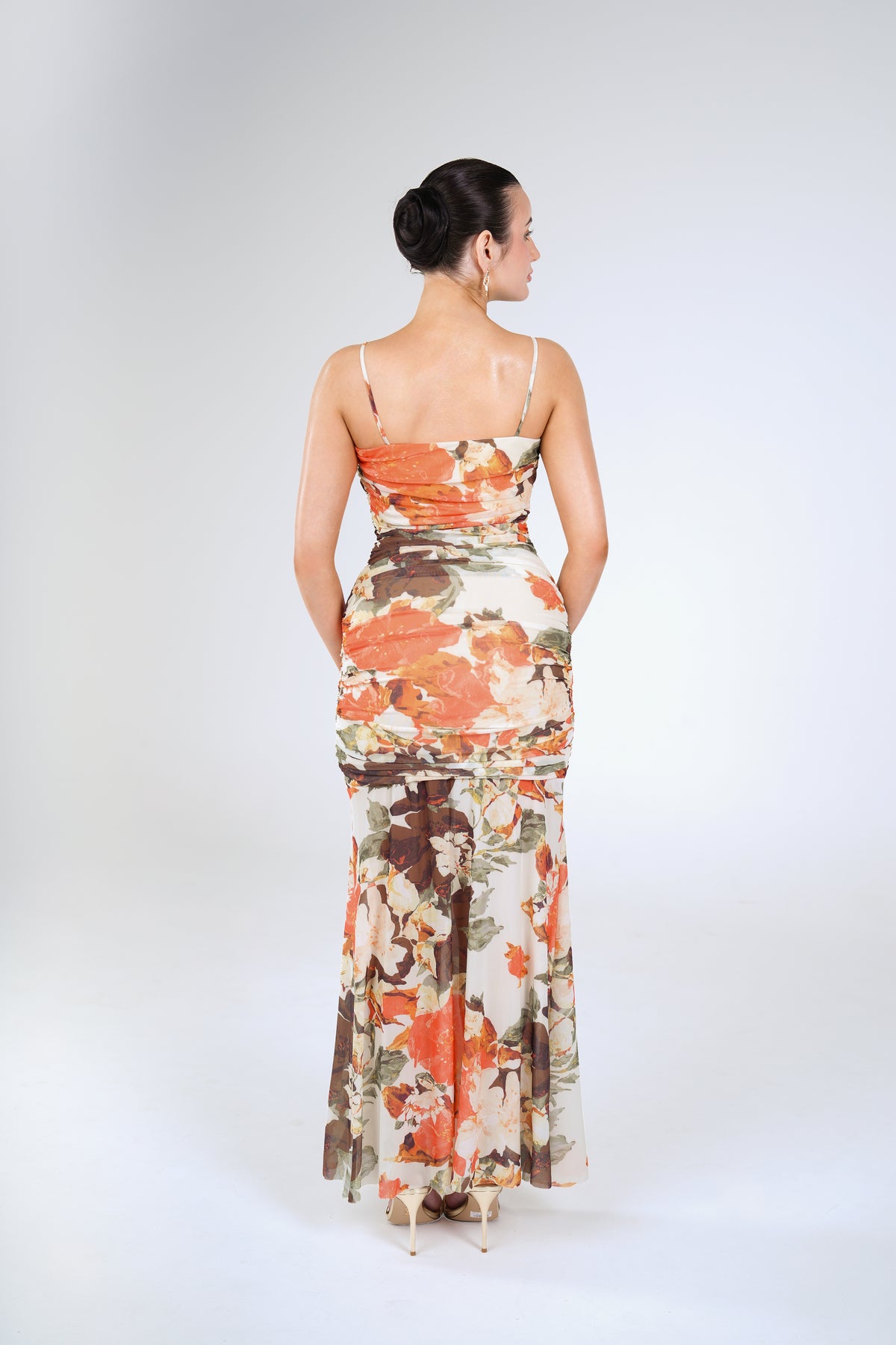 Amara Floral Maxi Dress, back view