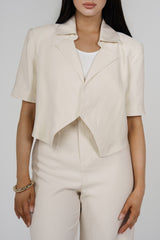 Quinn Tailored Trouser Set, Cream, front view