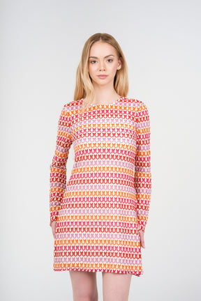 Dahlia Knit Mini Dress, Multicolour, front view