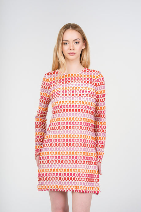 Dahlia Knit Mini Dress, Multicolour, front view