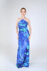 Opal Swirl Maxi Dress, Blue Teal Swirl, front view