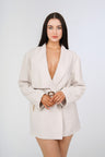 Remy Belted Blazer Dress, Ivory, front view