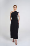 Solaris Column Dress, Black, side view