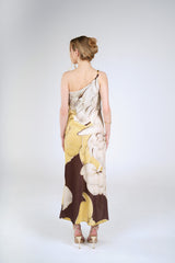 Petra Orchid Maxi Dress, Brown Yellow Orchid, back view