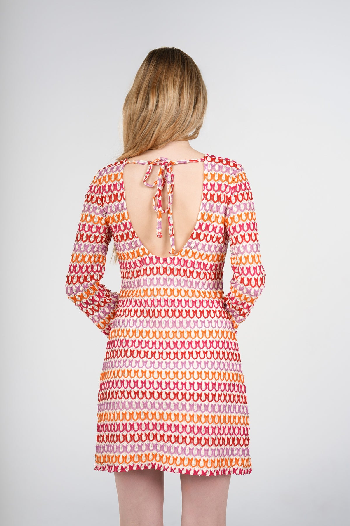 Dahlia Knit Mini Dress, Multicolour, back view