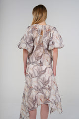 Iris Puff-Sleeve Set, Grey Mauve, back view