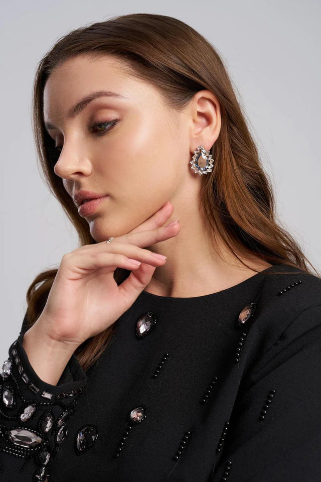 earring - silver crystal - MTstyle