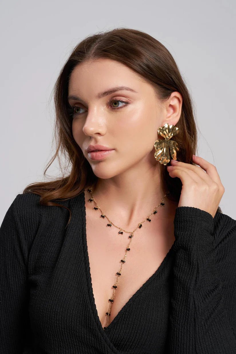 earrings - floral statement - MTstyle