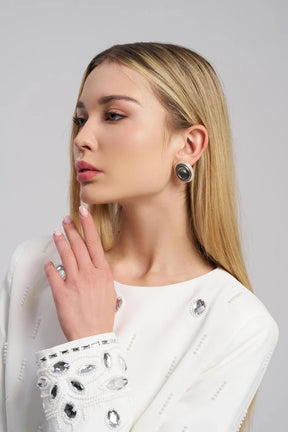 earrings - onyx stud - MTstyle