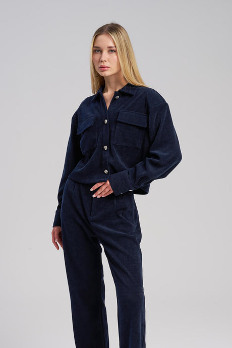 Aurelia Set corduroy jacket and pants, styled detail